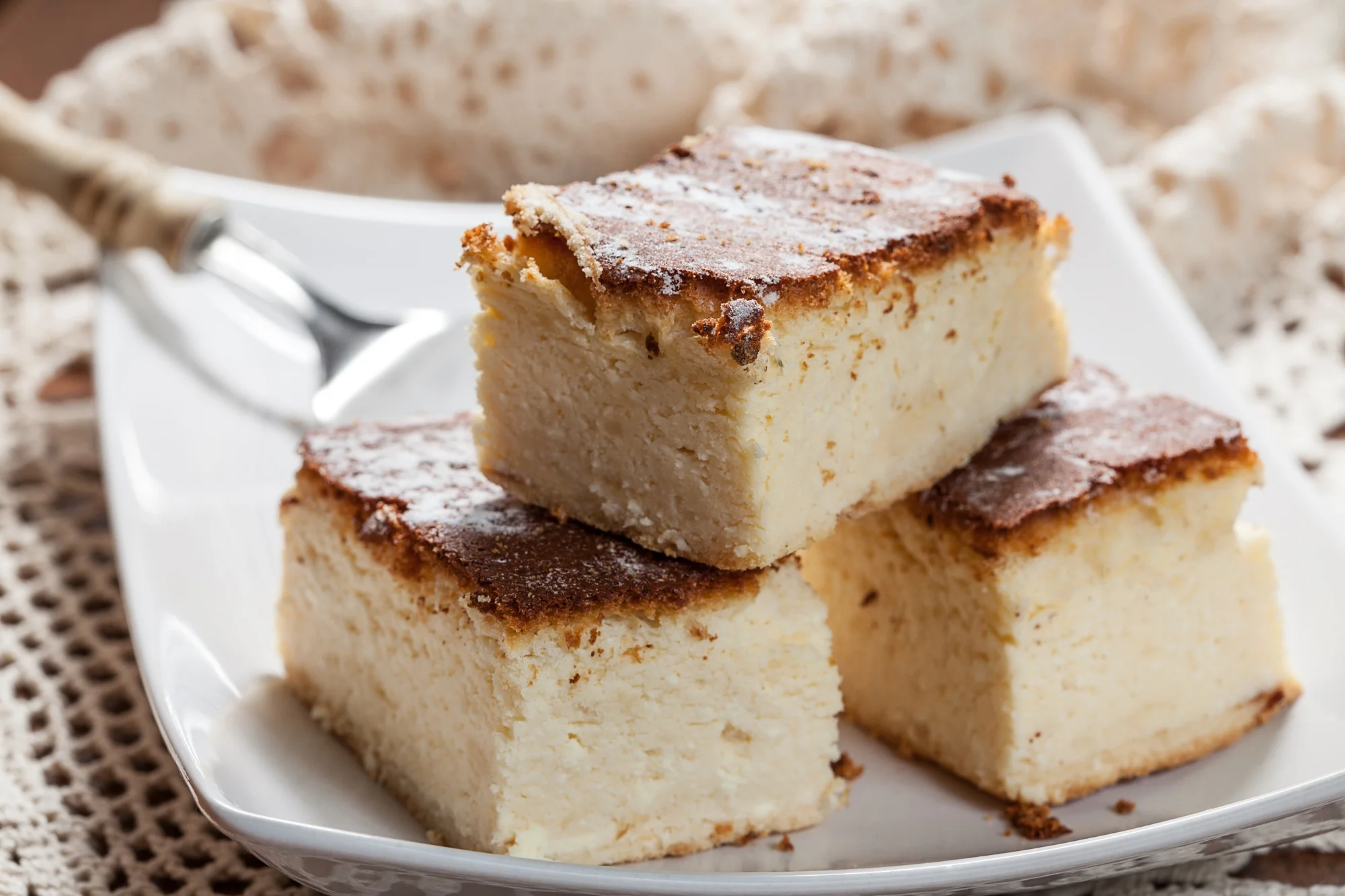 Cheesecake crémeux cuit dans l'airfryer.
