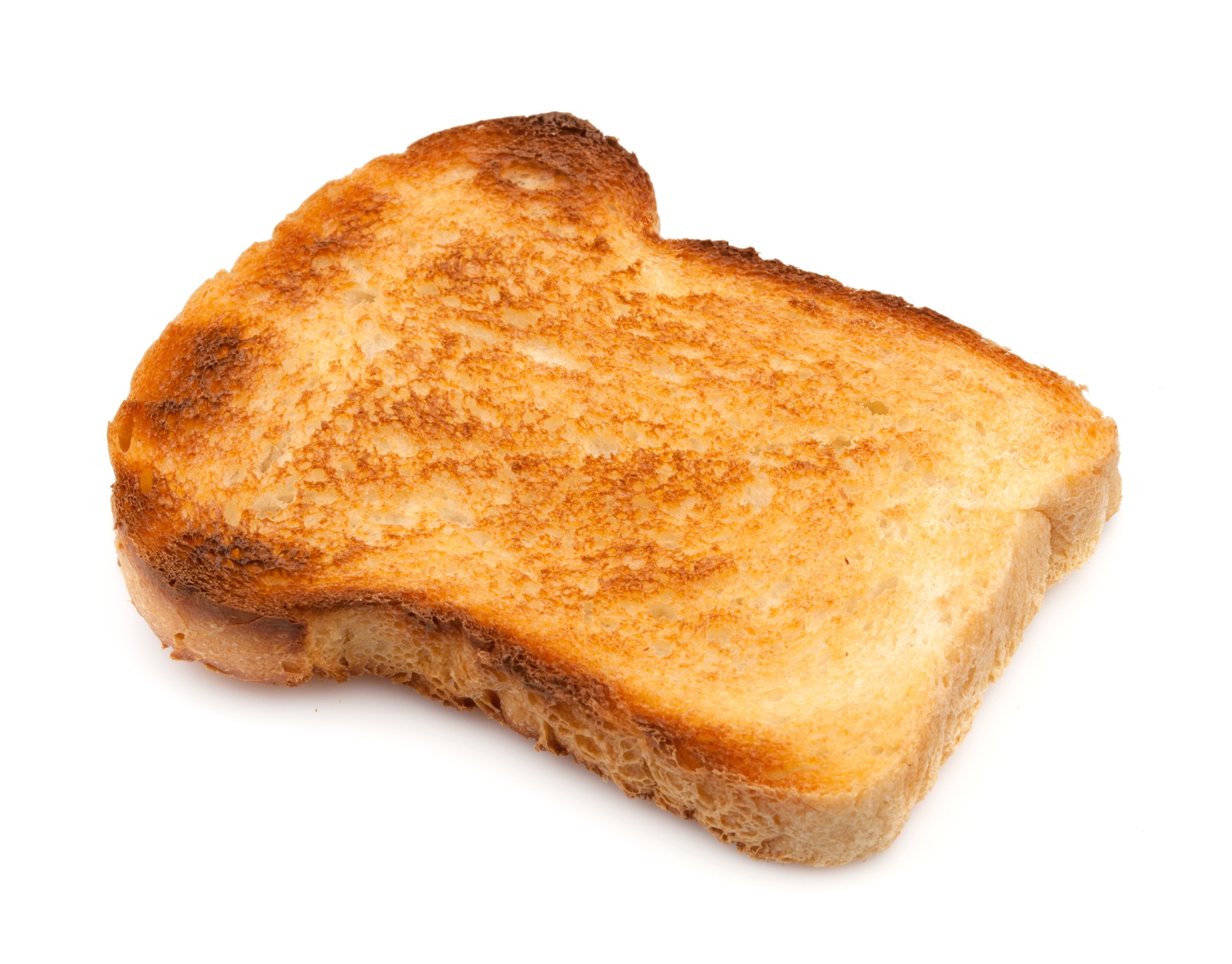 Tranches de pain grillé dorées dans l'airfryer.